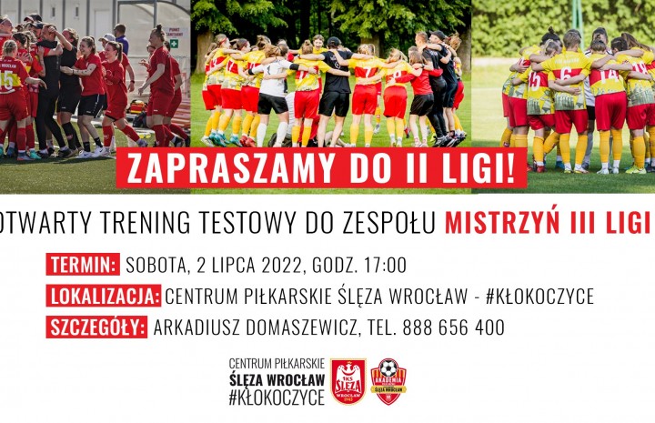 Ślęza Wrocław zaprasza do swojego zespołu