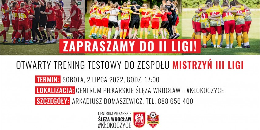 Ślęza Wrocław zaprasza do swojego zespołu